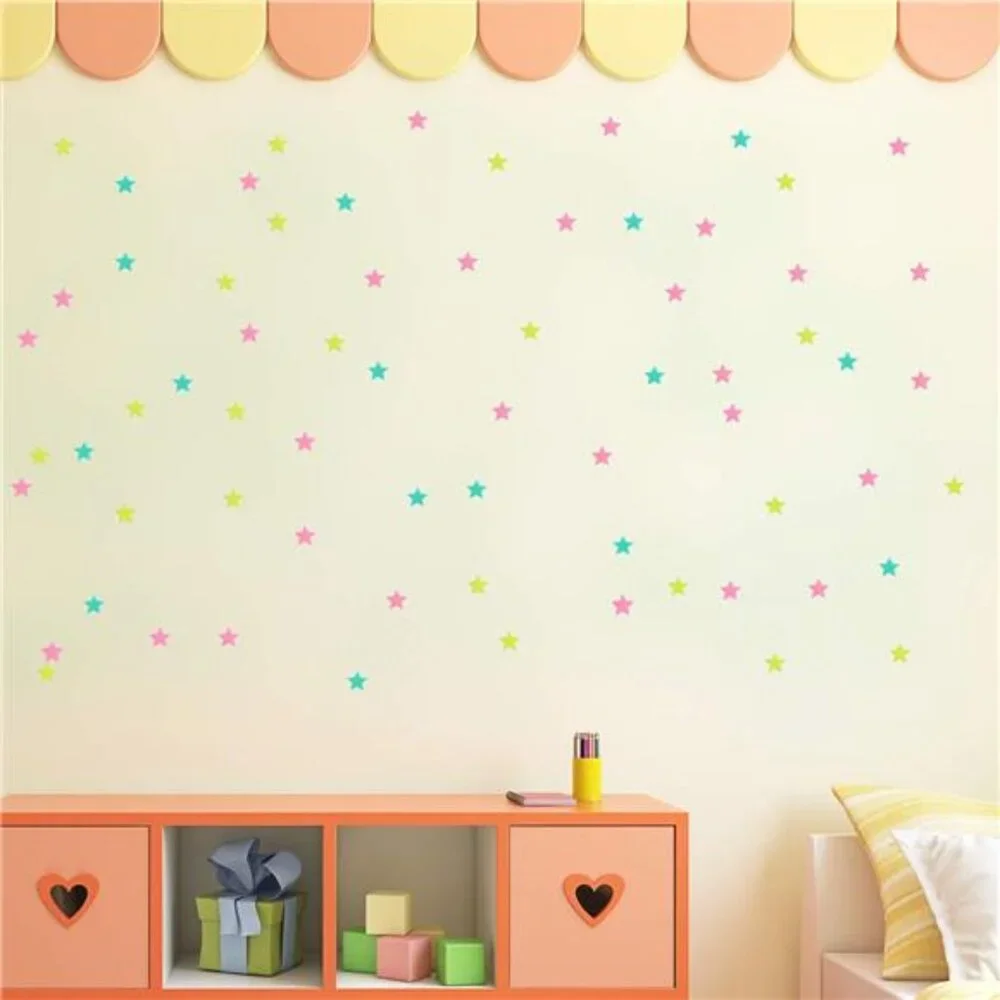 100 Pcs Colorful Glow in The Dark Luminous Stars Fluorescent
